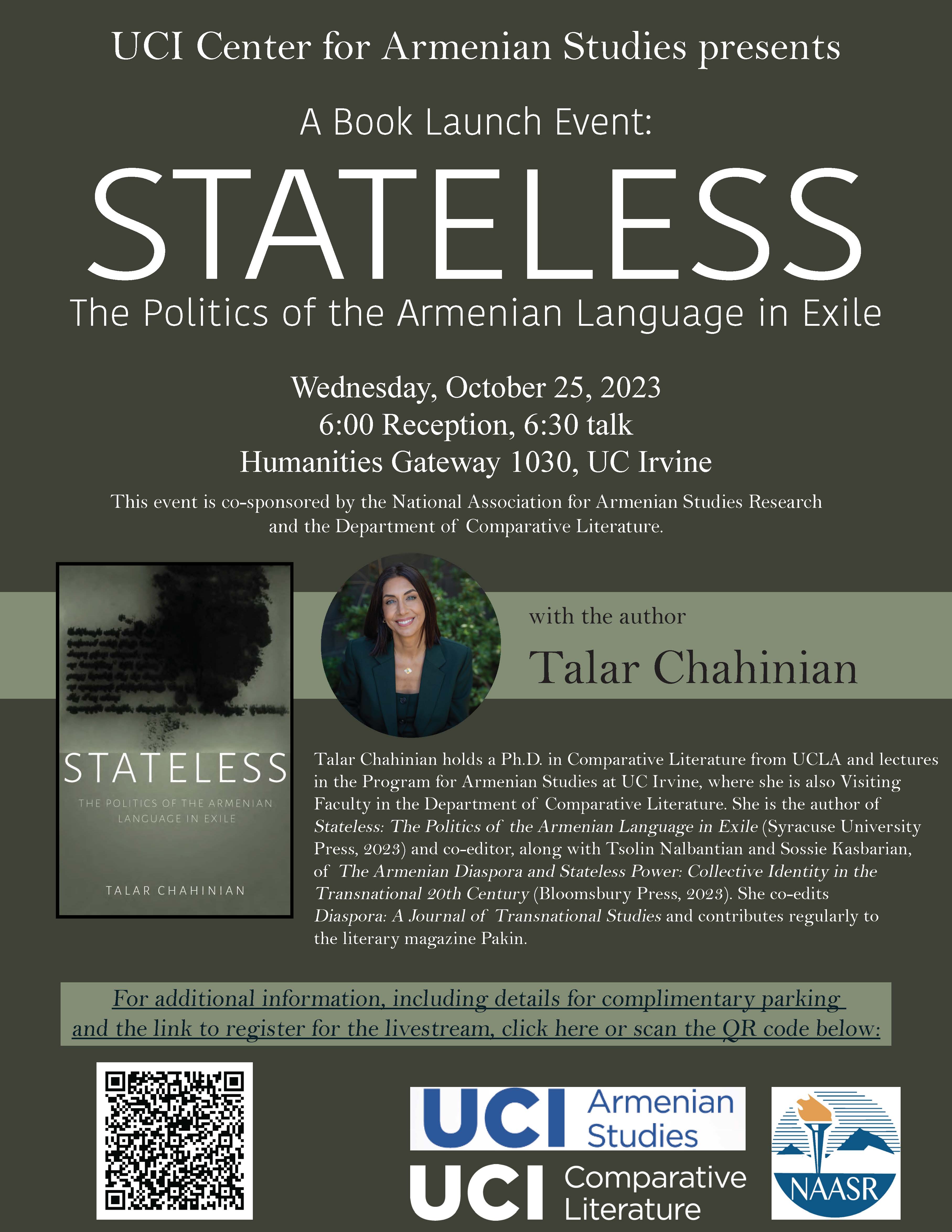 Chahinian - Stateless Book Launch