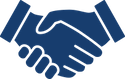 Handshake icon to represent "partnerships"