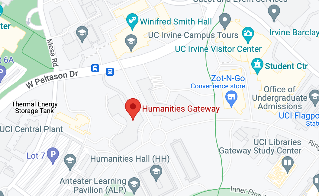 Map image of Humanities Gateway at UC Irvine