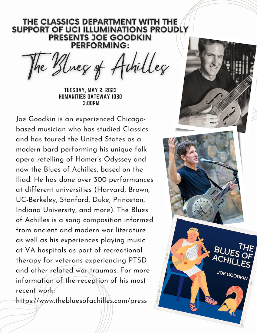 Joe Goodkin The Blues of Achilles Performance May 2 at 3PM