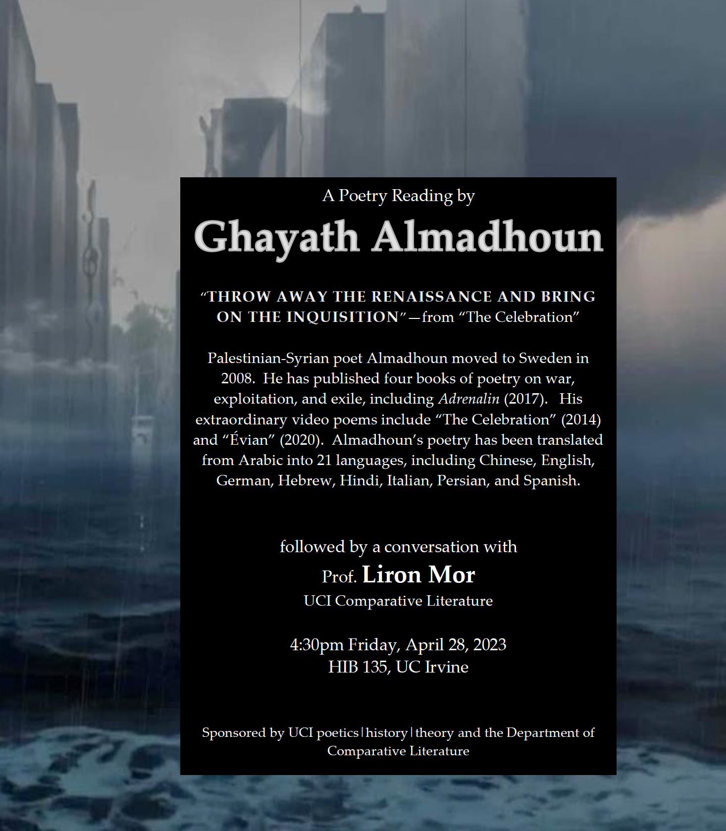 Flyer for poetry event