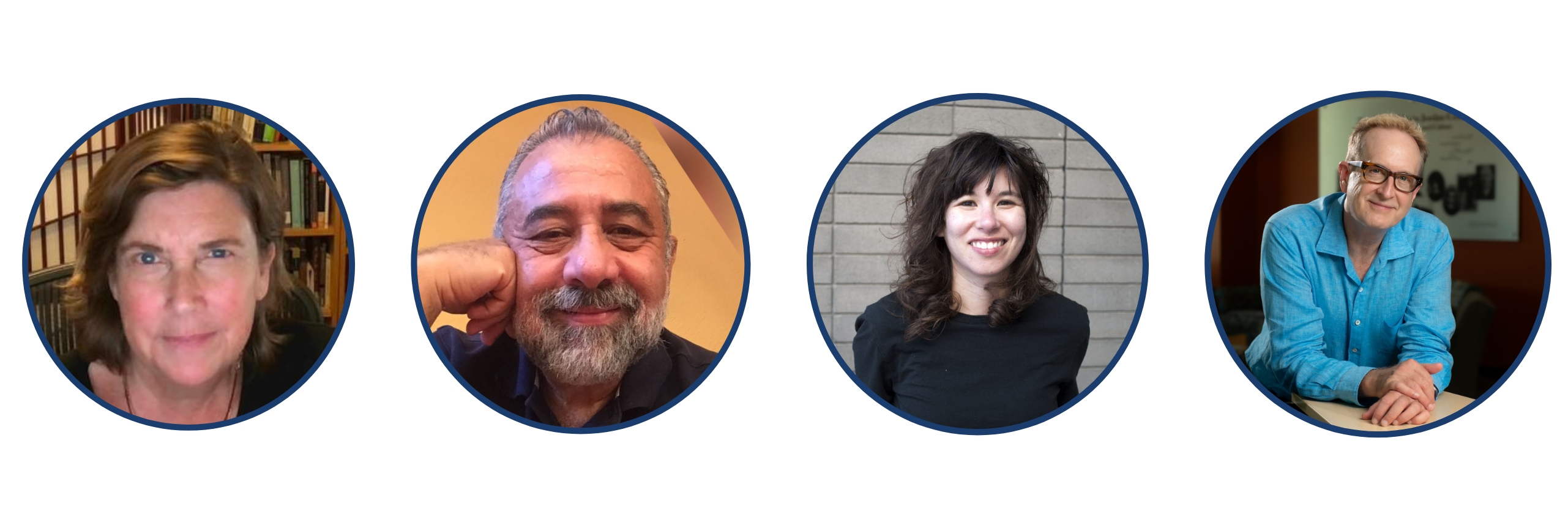 Headshots of Virginia Jackson, Professor of English and UCI Endowed Chair in Rhetoric Jacobo Sefami, Professor, Spanish and Portugues Natalie Shapero, Associate Professor, English and Dean Tyrus Miller