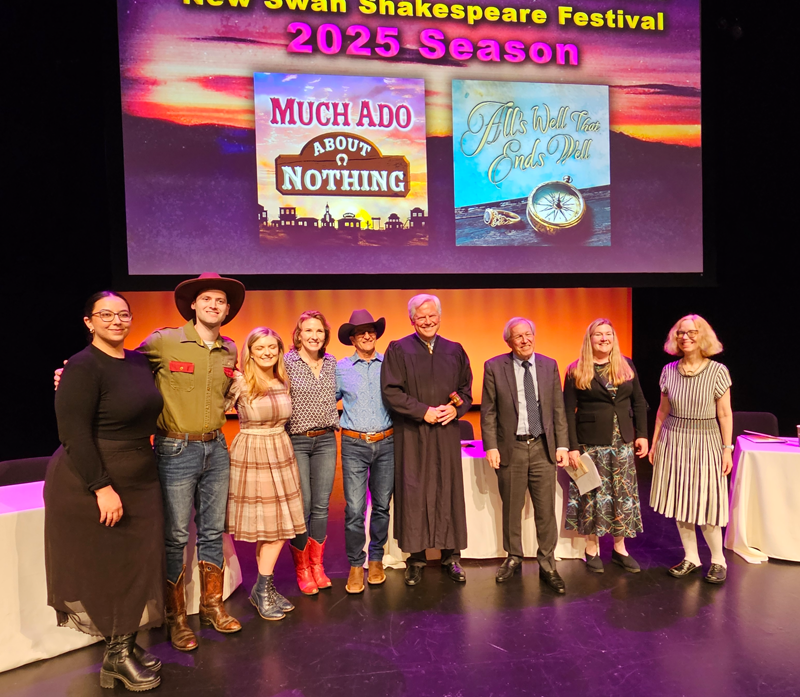Performers on stage at the Shakespeare 2025 trial