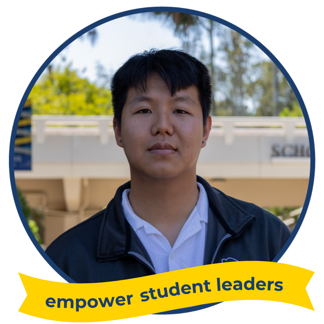A photo of Jun Jang with text reading: Most likely to empower student leaders