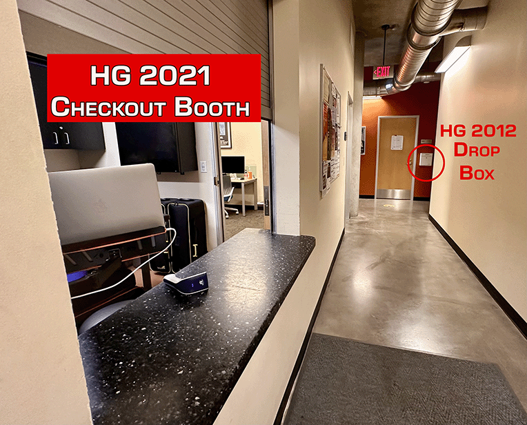 HG 2021 Checkout Booth and Dropbox Location next to HG 2012