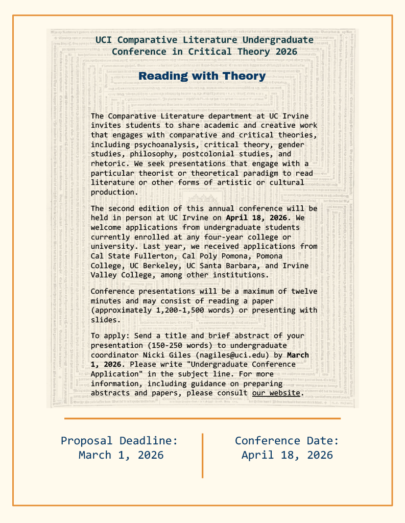 2026 Com Lit UG Conference CFP