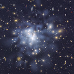 NASA Hubble Space Telescope image shows the distribution of dark matter in the center of the giant galaxy cluster Abell 1689