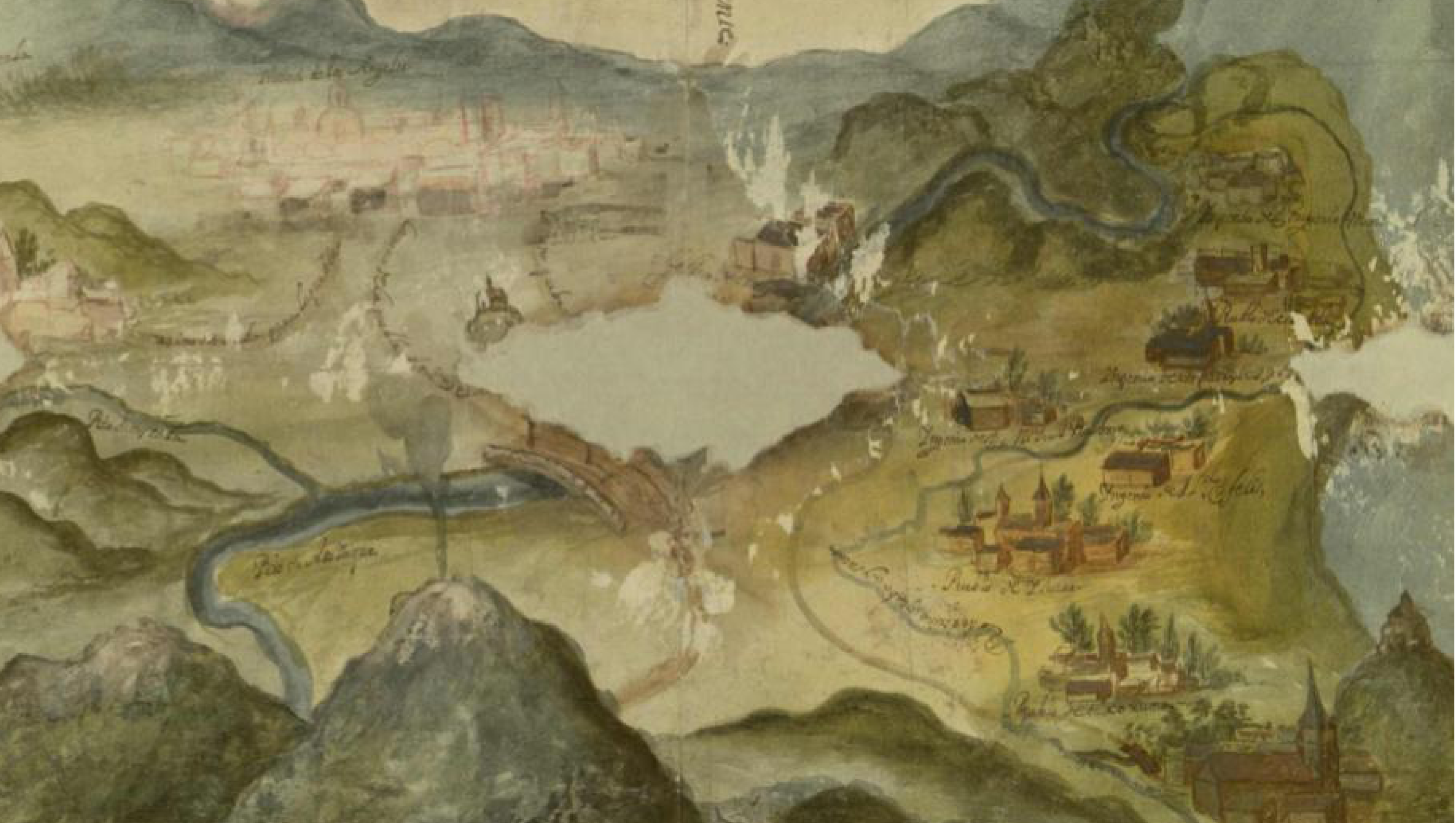“Map of the city of Puebla de los Ángeles and the Valley of Izúcar prepared by Don Nicolás Zamudio by order of the Viceroy of New Spain and with the purpose of faithfully representing the water channel of the Atoyac River”, 18th century