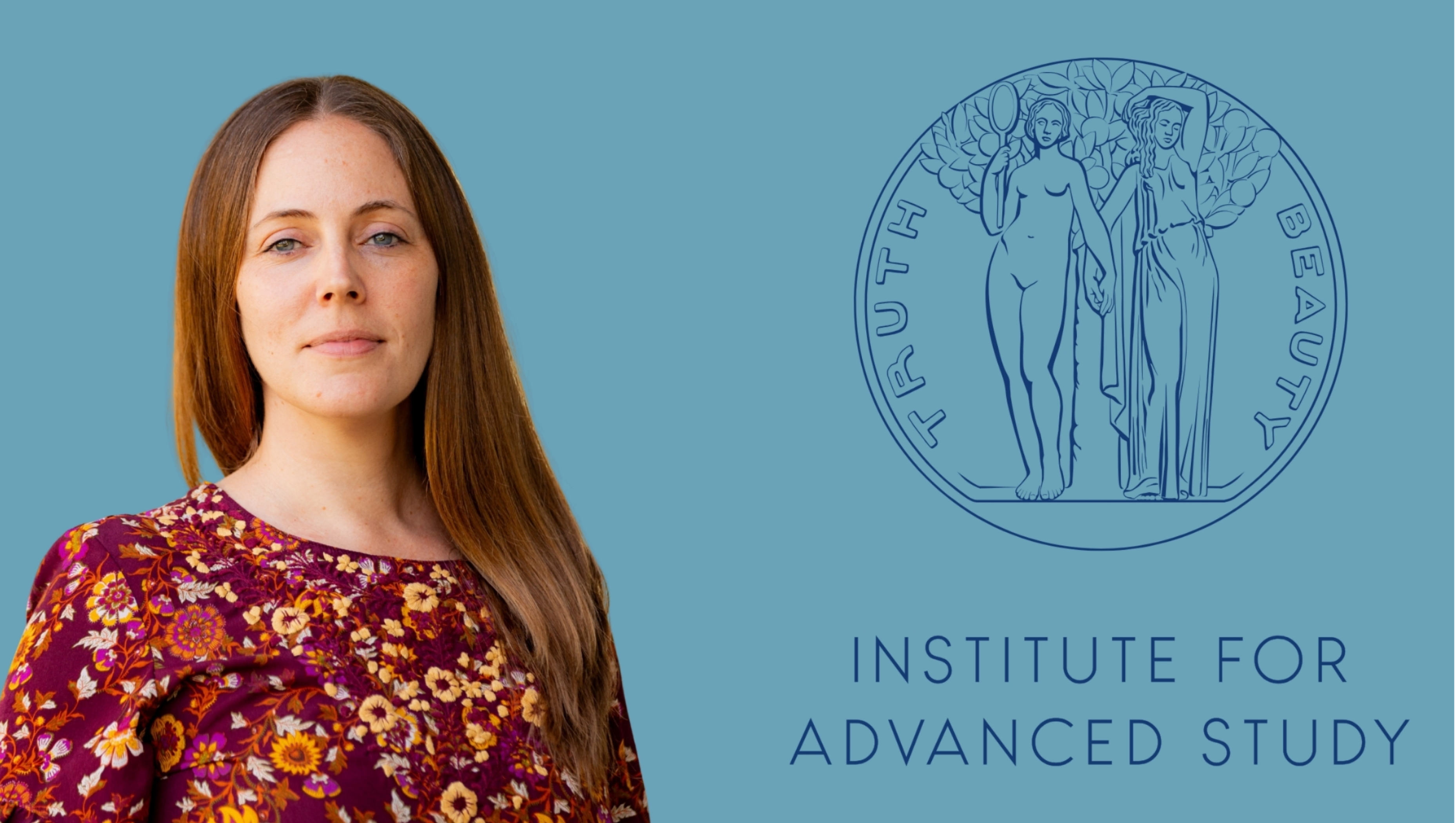 Nicole T. Hughes with graphic of Institute for Advanced Study.