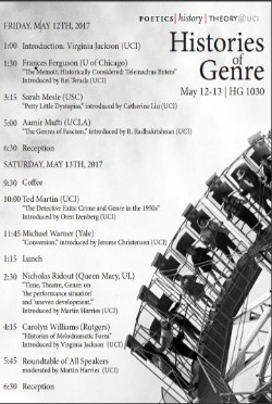 MAY 2017 - Histories of Genre Symposium