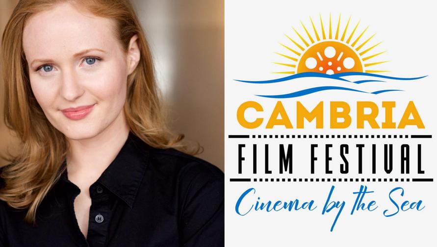 Carissa Nihart with the Cambria Film Festival Logo.