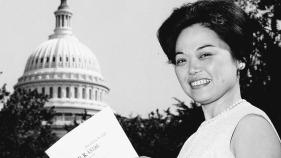 Congresswoman Patsy Mink in front of Congress Building