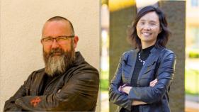 Headshots of Jonathan Alexander and Judy Wu side by side