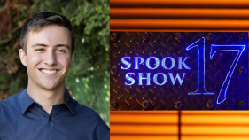 Anthony Kalmeta with the Spook Show 17 Logo