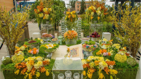 Haft-sin Persian Table with greenery on the UCI campus