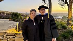 Professor Houri Berberian with Dr. Bedros Torosian in regalia 