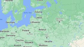 map of European region from Baltic Sea to Black Sea