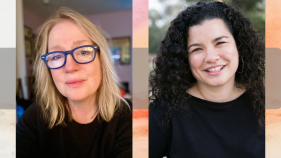 Profile images of the two writers