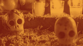Skulls on altar