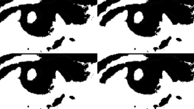 black and white eyes