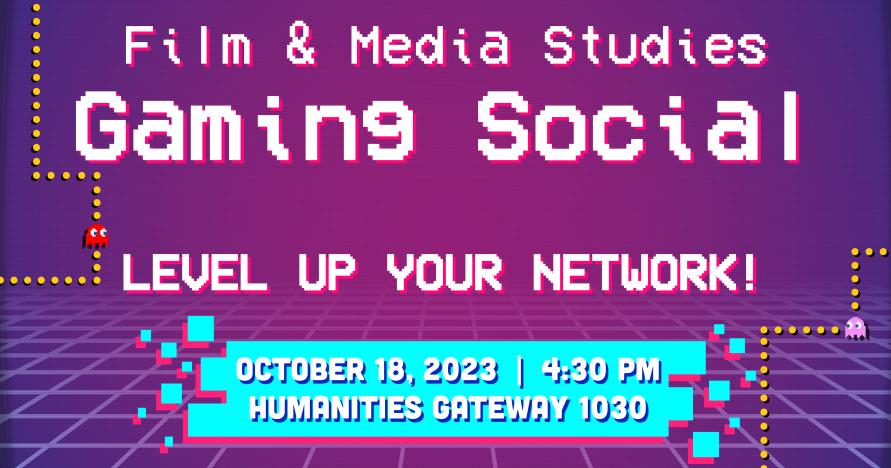 Film and Media Studies Gaming Social on a digital background