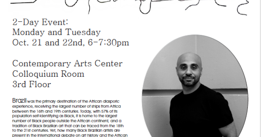 The UCI Poetic Justice Initiative presents Absent Presence: Afro-Brazilian Artists in the International Debate on Art and the African Diaspora with Igor Simões, Associate Professor of History, Theory, and Criticism of Art and Methodology at the Rio Grande do Sul State University in Brazil October 21 & 22, 2024 6:00-7:30pm Contemporary Arts Center Colloquium Room 3rd Floor Co-Sponsored by International Center for Writing and Translation, Art History, Spanish & Portuguese, Center for Latin & Caribb