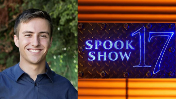 Anthony Kalmeta with the Spook Show 17 Logo