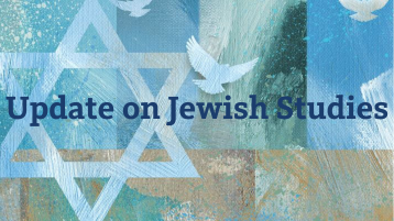 A designed image with the Jewish star of David and text that reads "Update on Jewish Studies"