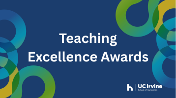 A blue background with text that reads "Teaching Excellence Awards"