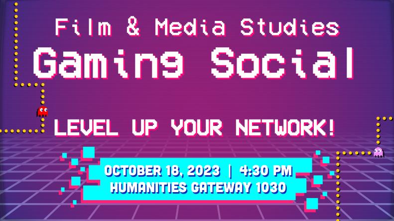 Film and Media Studies Gaming Social on a digital background