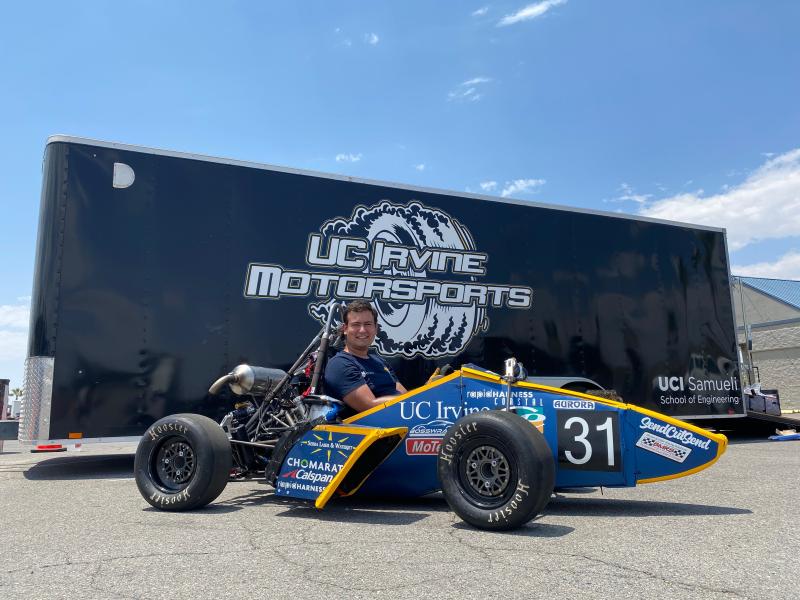 Noah Stein at 2021 Formula SAE Nevada competition at Las Vegas Motor Speedway with Jinx by Anteater Formula Racing