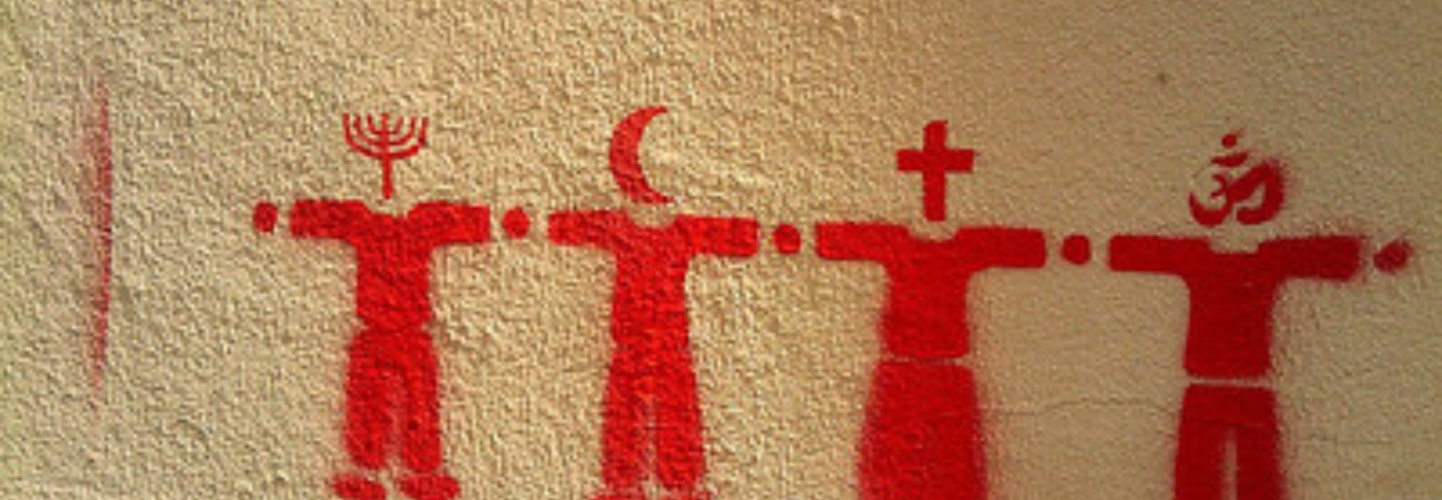 Red stenciled images 