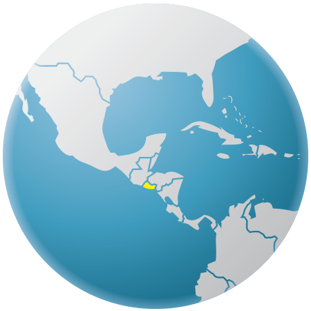 Globe with El Salvador showing