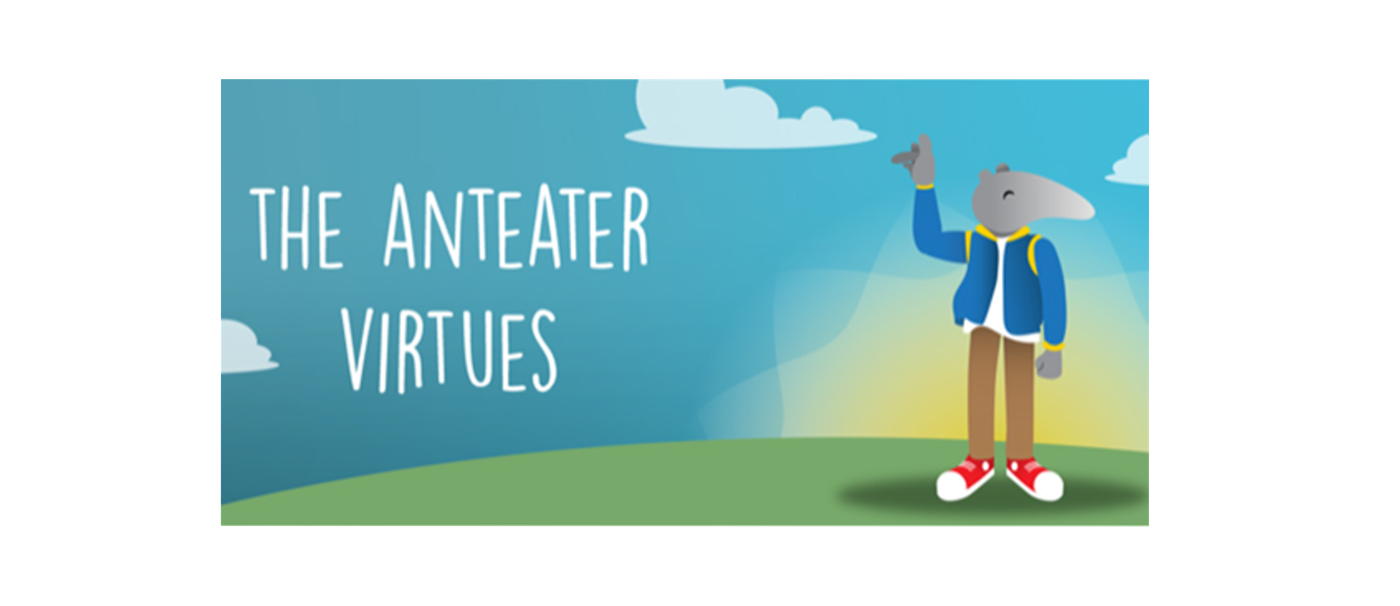 AnteaterVirtuesSpotlight with a graphic of Peter the Anteater 