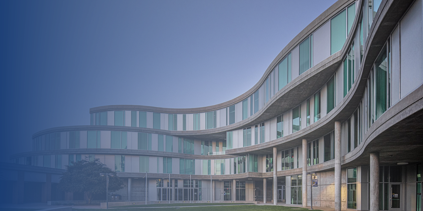 Humanities buildings at dusk