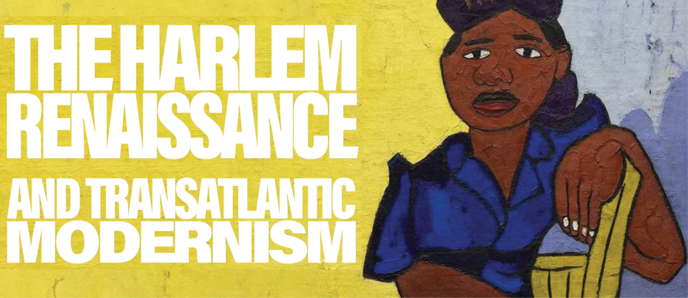 A photo of wall art from the Harlem Renaissance exhibition at The Met.
