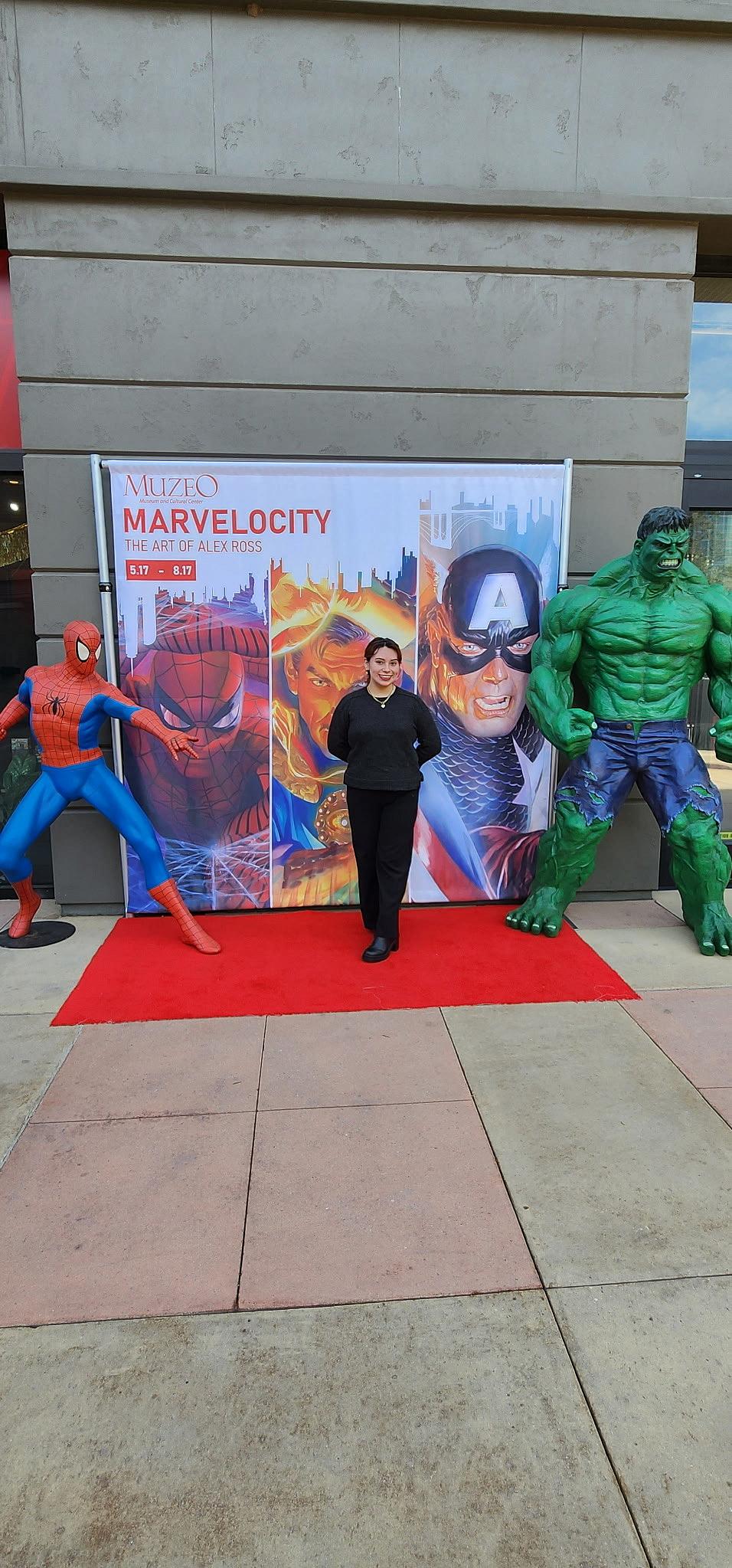 Katie Dunn in front of Marvelocity
