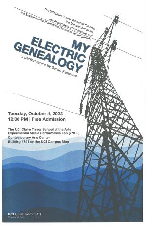 event poster with steel tower and electricity wires