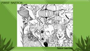 First sketch of mural