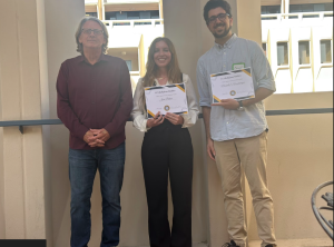 Prof. Mckenna (left), Josie Bitnes (center), Maxwell Varahramyan 