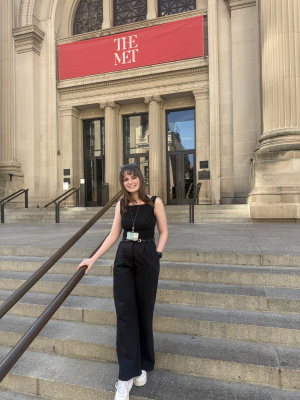 Melissa standing in front of the Met.