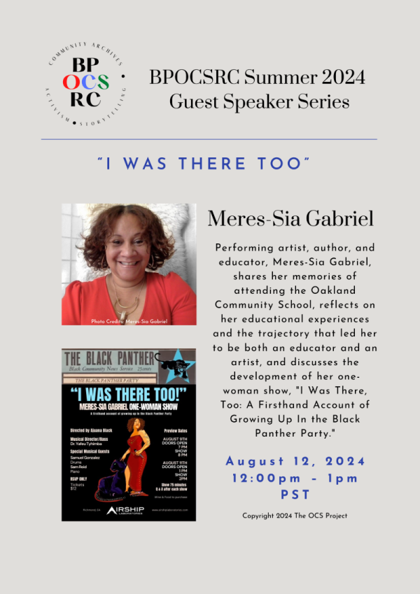 Flyer for Meres-Sia Gabriel Talk