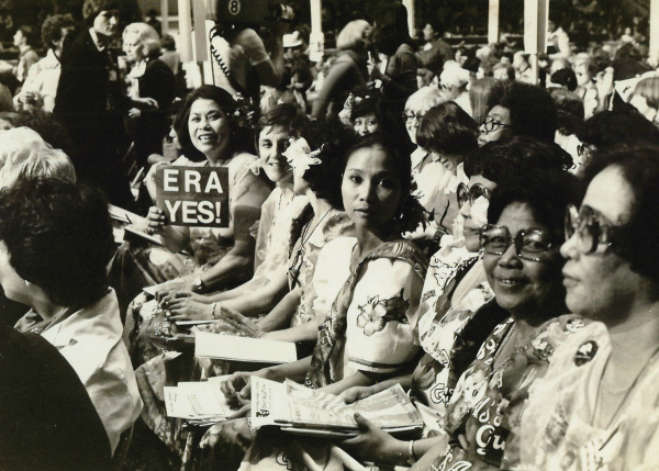 ERA Yes! Sign held by Pilar Burgess at the National Women's Conference