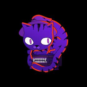 An illustration of a cat and teeth