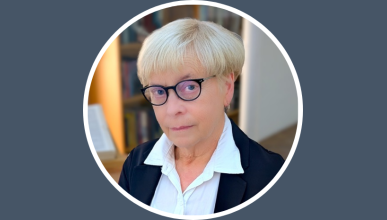short haired woman not smiling