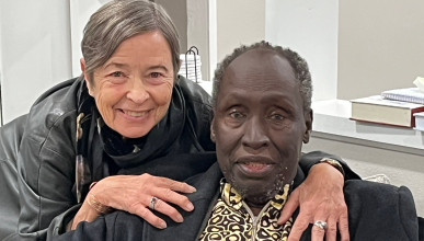 Gabriele Schwab and Ngugi together.