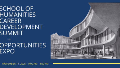 New graphic for School of Humanities Career Development Summit + Opportunities Expo
