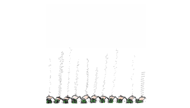 A hand drawn sketch in coloured pens depicts a small uniform row of houses at the bottom of the picture. From each of the houses, 0s and 1s representing digital data are floating up in plumes which look like smoke from the chimneys of the houses; but these are not uniform, therefore representing the different types of data from each house.