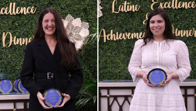 Gabriela Urtiaga and Aryana Valdivia at the LEAD awards.