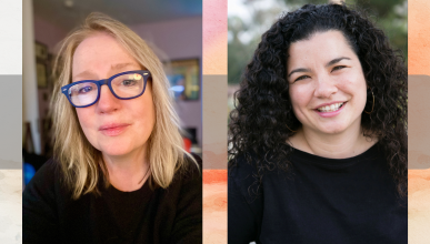 Profile images of the two writers